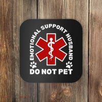 Do Not Pet Emotional Support Husband Funny Coaster thumb 0