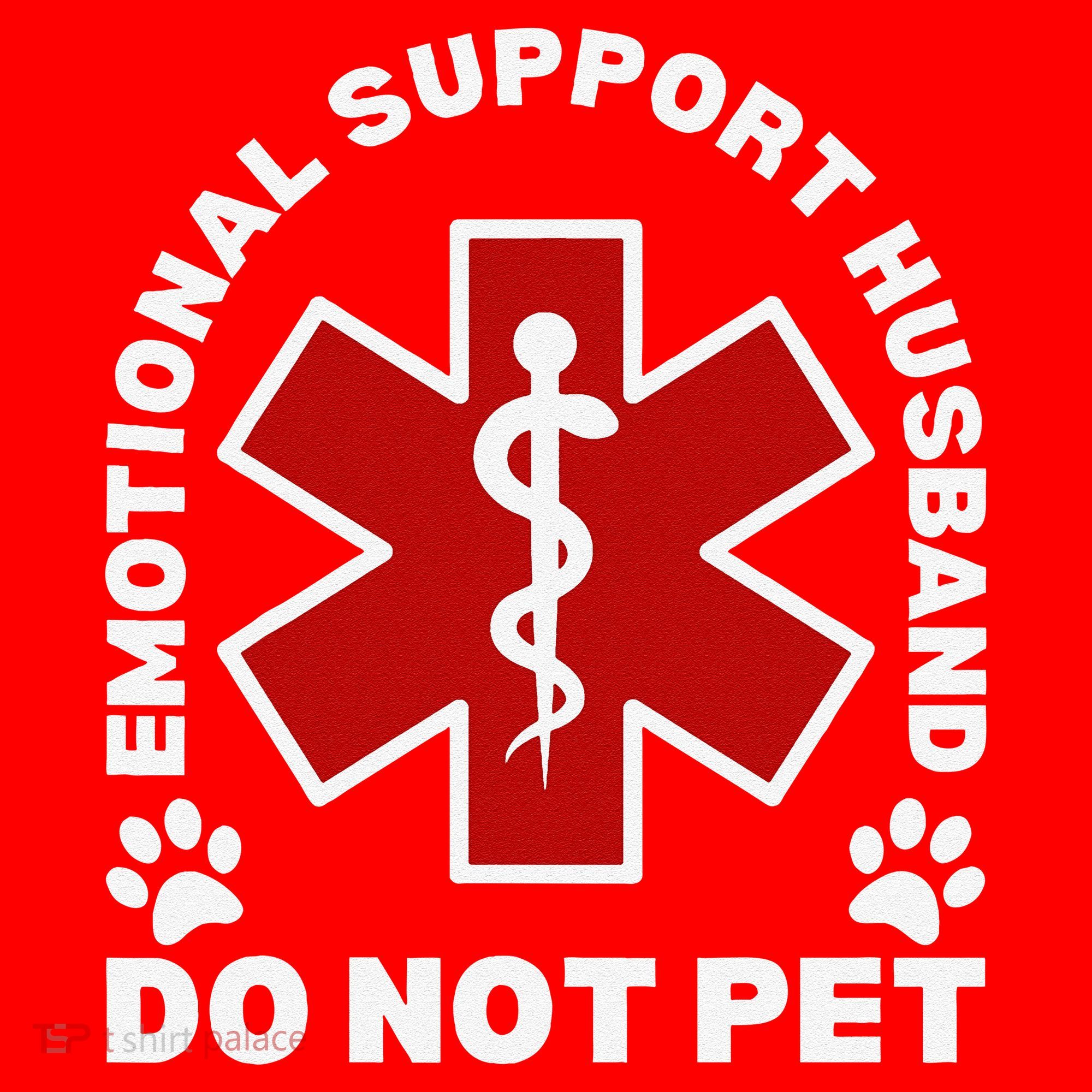 Do Not Pet Emotional Support Husband Funny Santa Hat