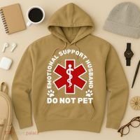 Do Not Pet Emotional Support Husband Funny Hoodie thumb 3