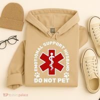 Do Not Pet Emotional Support Husband Funny Hoodie thumb 4