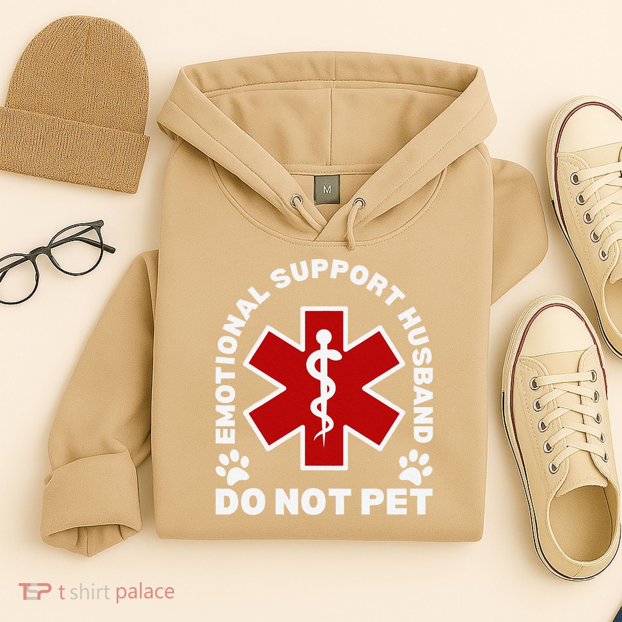 Do Not Pet Emotional Support Husband Funny Hoodie