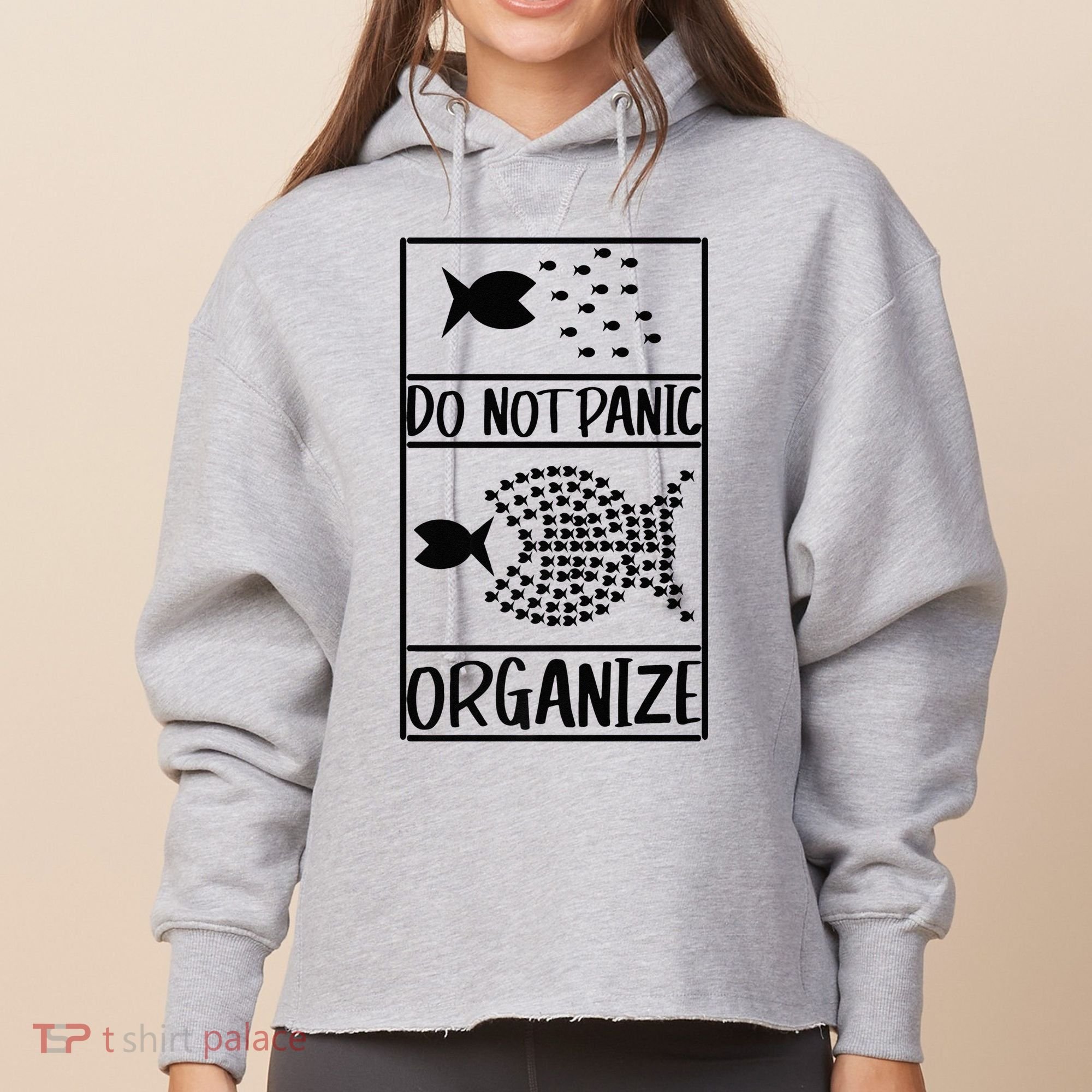 Do Not Panic Organize Dont Panic Ladies Heavyweight Boxy Pullover Hoodie
