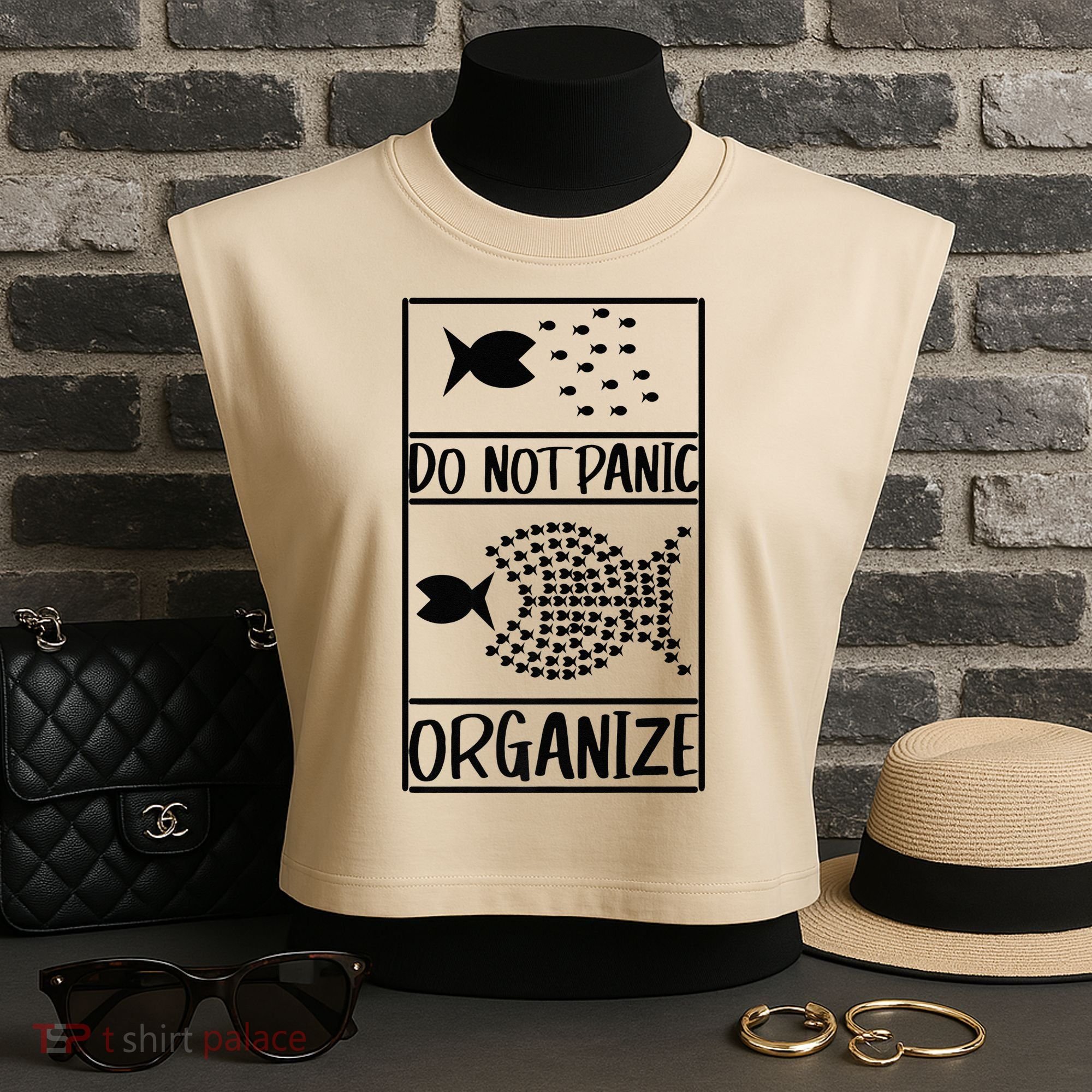 Do Not Panic Organize Dont Panic Garment-Dyed Women's Muscle Tee