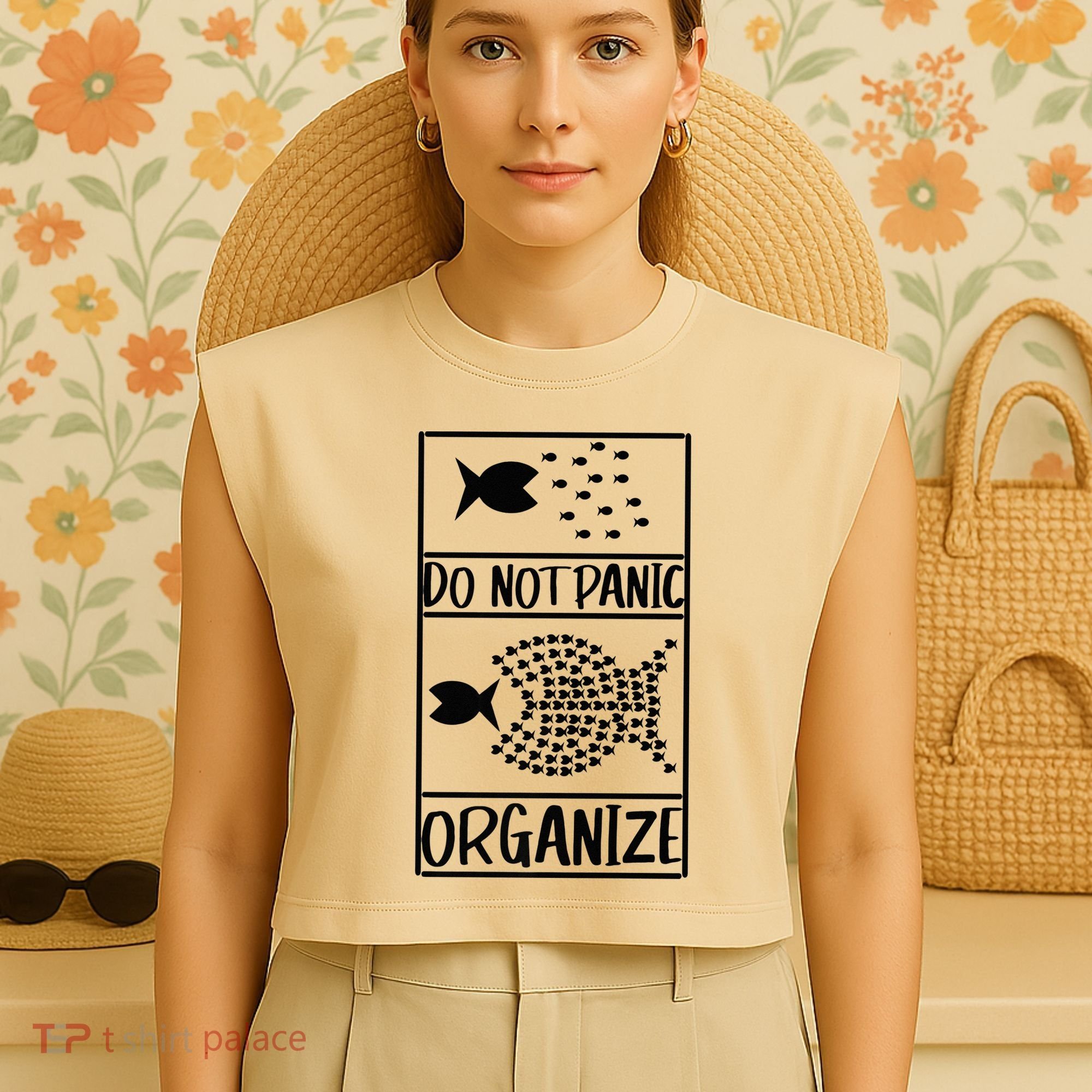 Do Not Panic Organize Dont Panic Garment-Dyed Women's Muscle Tee