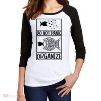 Do Not Panic Organize Dont Panic Women's Tri-Blend 3/4-Sleeve Raglan Shirt thumb 2