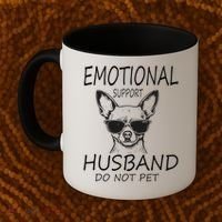 Do Not Pet Emotional Husband Support Funny Chihuahua Dog Coffee Mug thumb 2