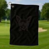 Do Not Pet Emotional Husband Support Funny Chihuahua Dog Golf Towel thumb 1