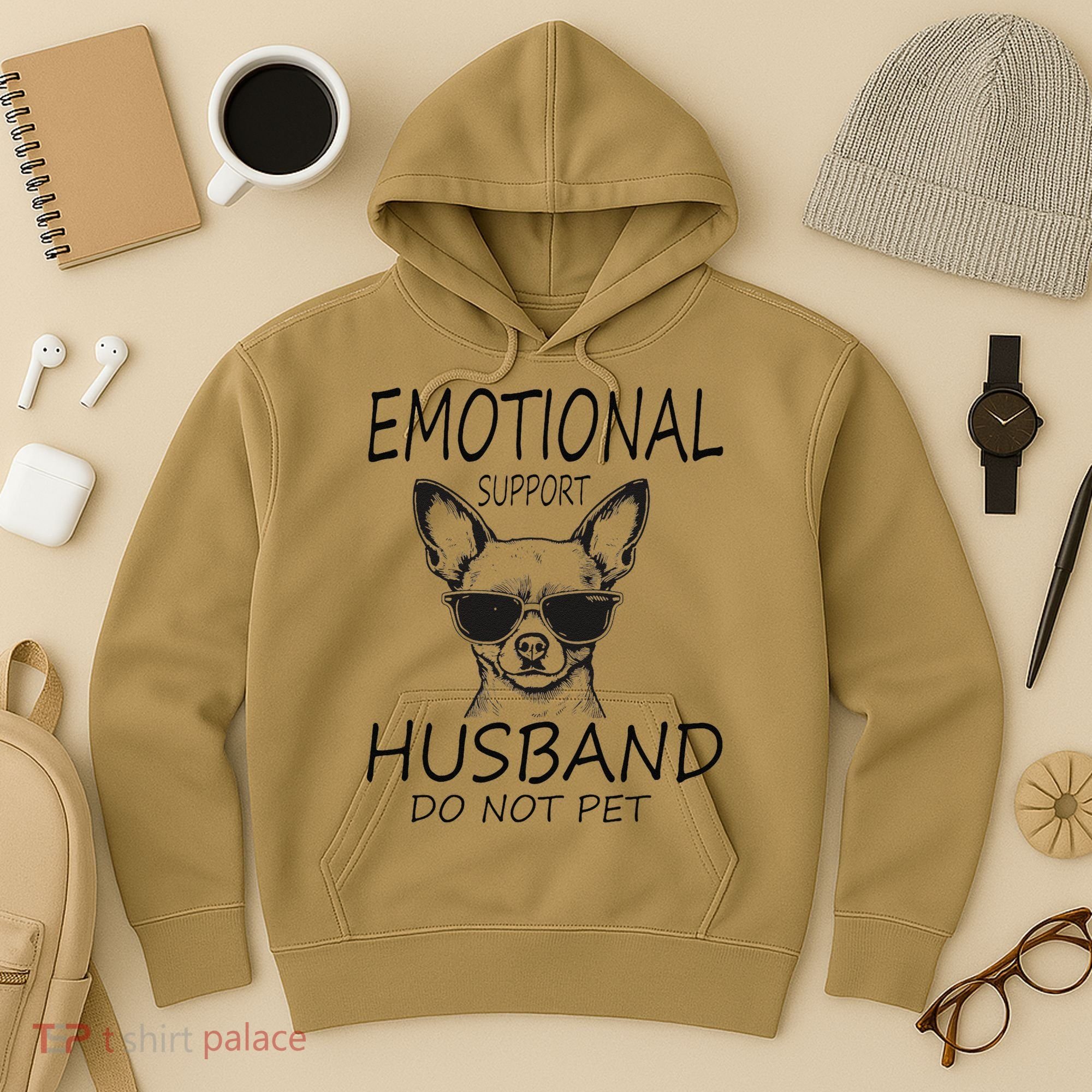 Do Not Pet Emotional Husband Support Funny Chihuahua Dog Hoodie