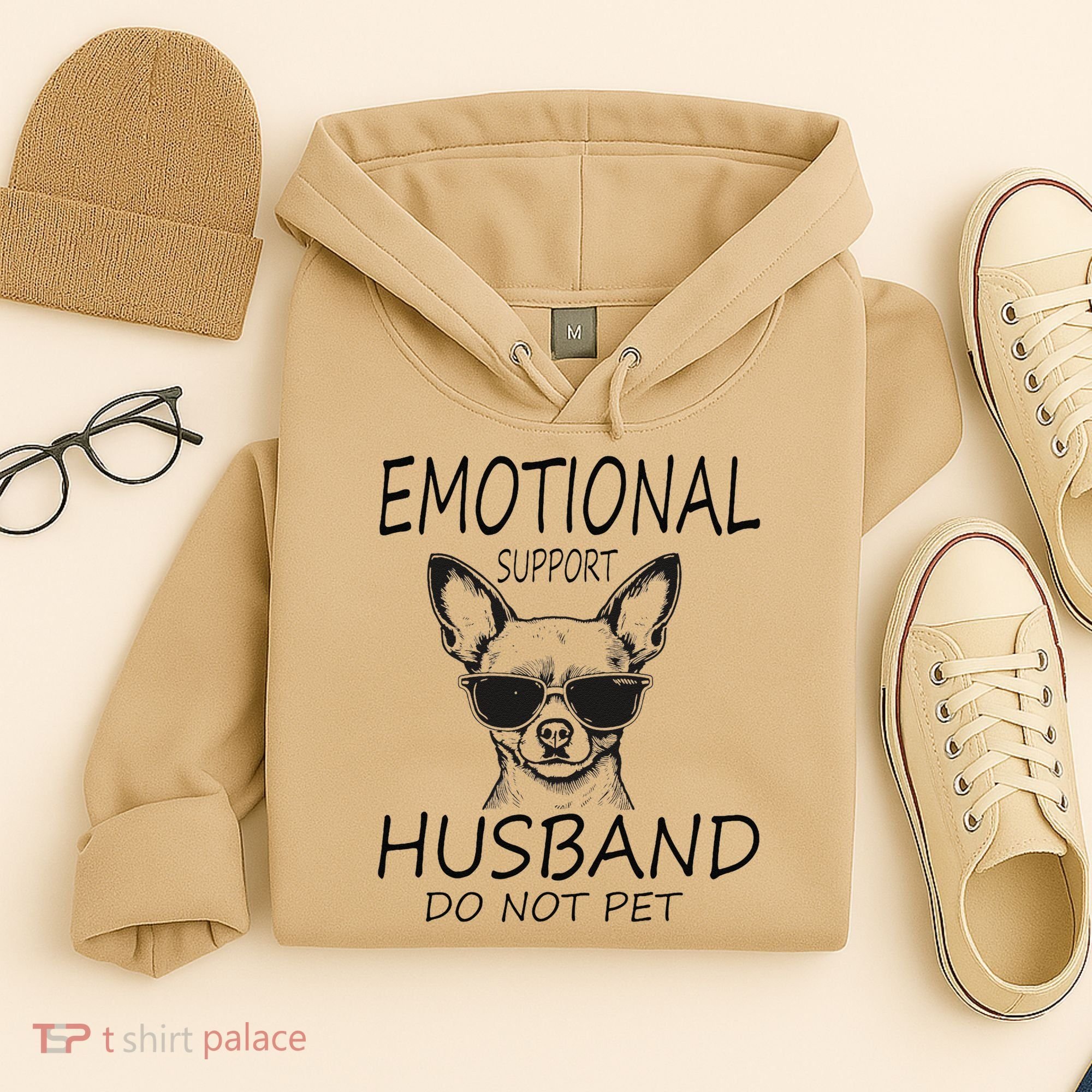 Do Not Pet Emotional Husband Support Funny Chihuahua Dog Hoodie