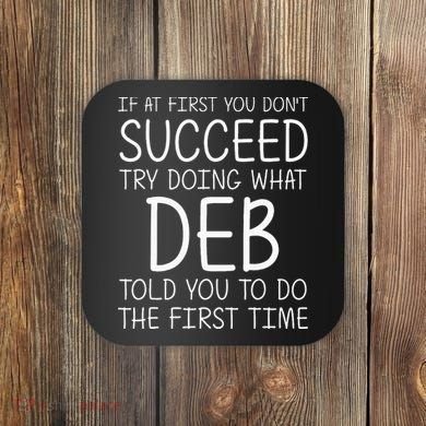 Deb Name Personalized Birthday Funny Christmas Joke Coaster