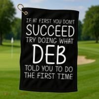 Deb Name Personalized Birthday Funny Christmas Joke Golf Towel thumb 1