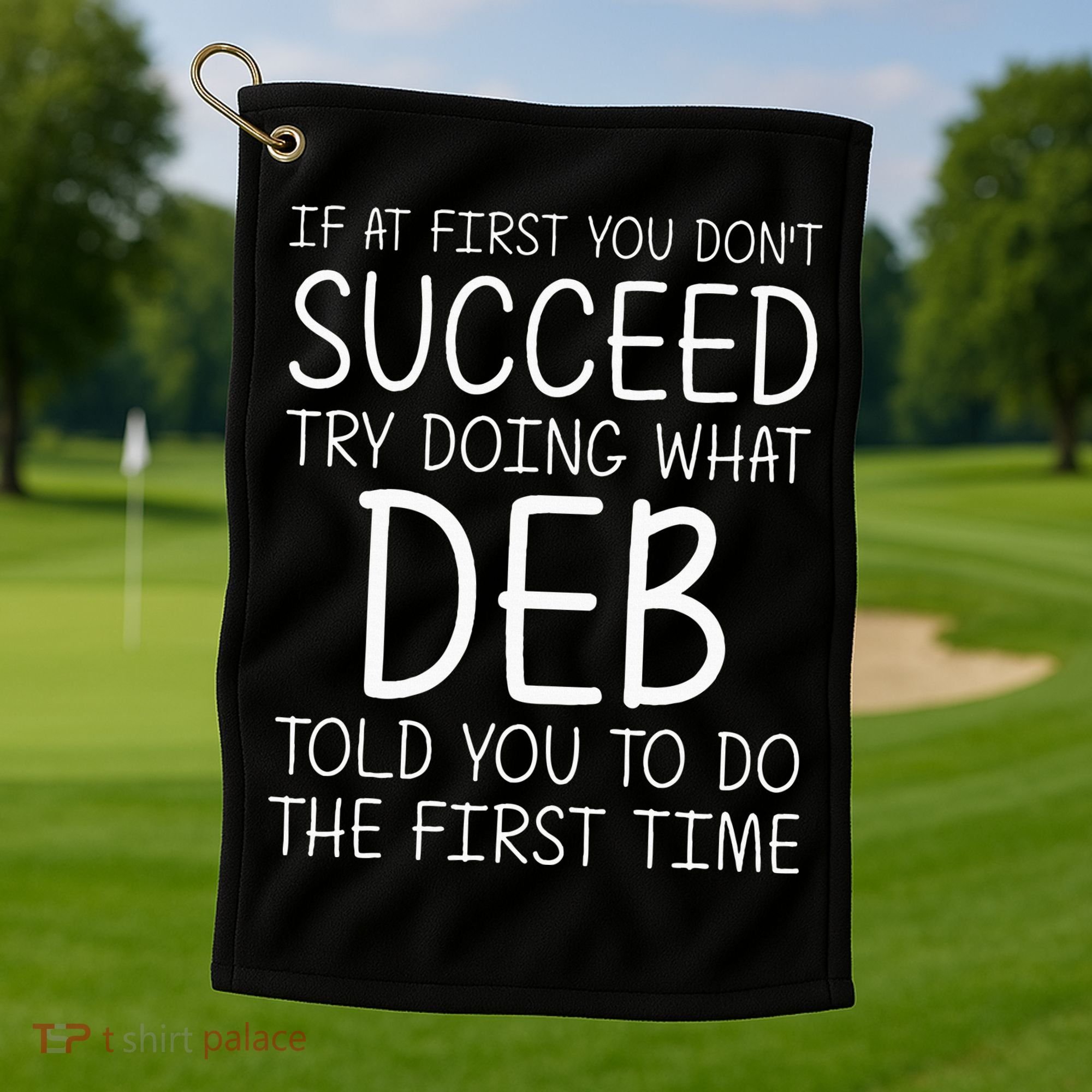 Deb Name Personalized Birthday Funny Christmas Joke Golf Towel