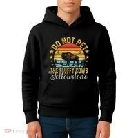 Do Not Pet The Fluffy Cows Buffalo & Bison Yellowstone Park Kids Hoodie thumb 4