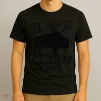 Do Not Pet The Fluffy Cows Bison Yellowstone Buffalo T-Shirt thumb 3