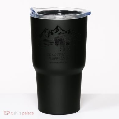 Do Not Pet the Fluffy Cows funny bison buffalo Yellowstone Tumbler