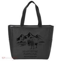 Do Not Pet the Fluffy Cows funny bison buffalo Yellowstone Tote Bag thumb 0