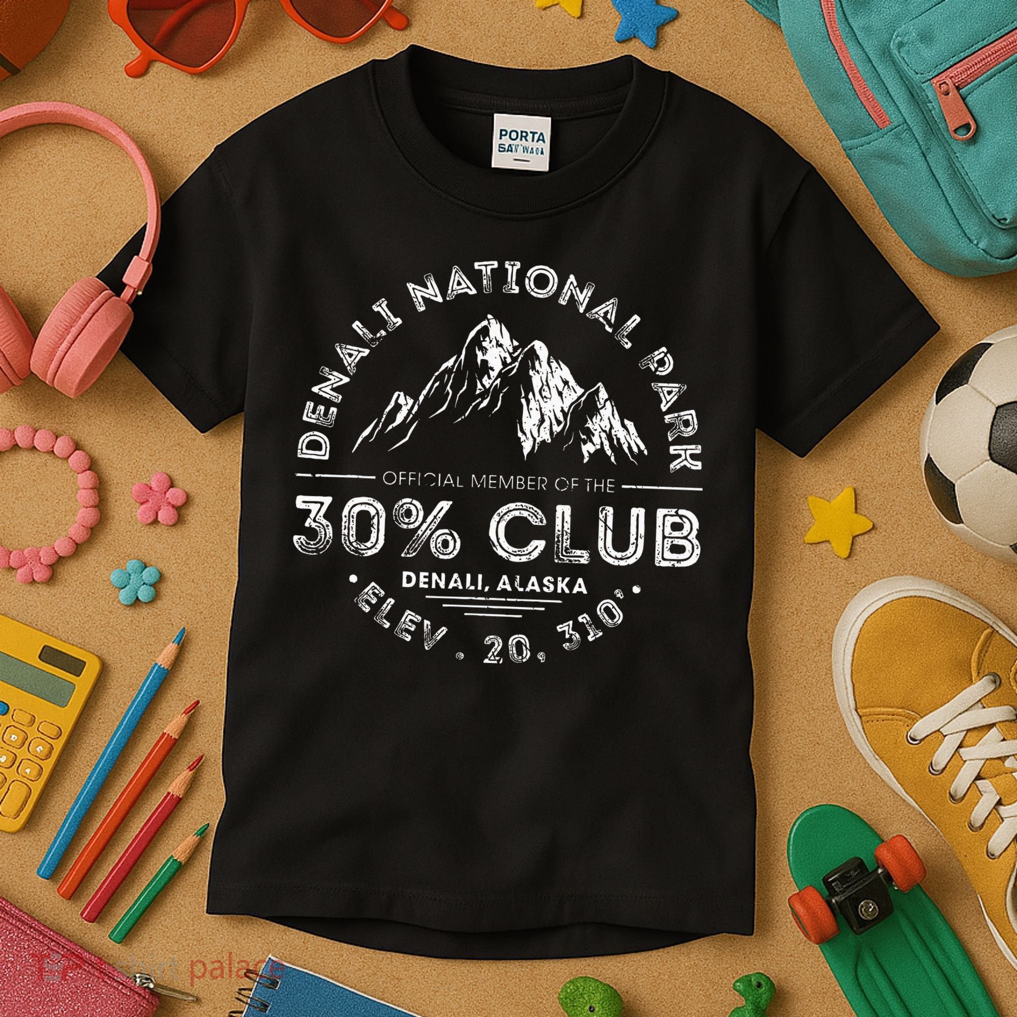 Denali National Park Alaska 30 Club Denali Mountain Tourist Kids T-Shirt