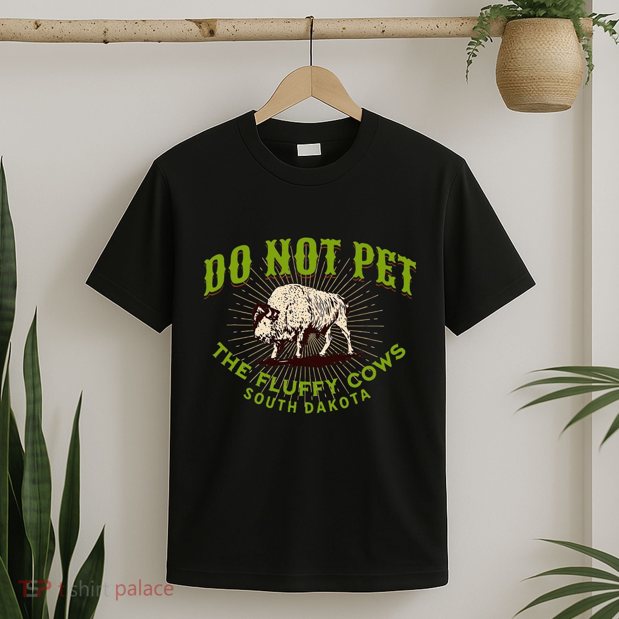 Do Not Pet The Fluffy Cows South Dakota Quote Funny Bison T-Shirt