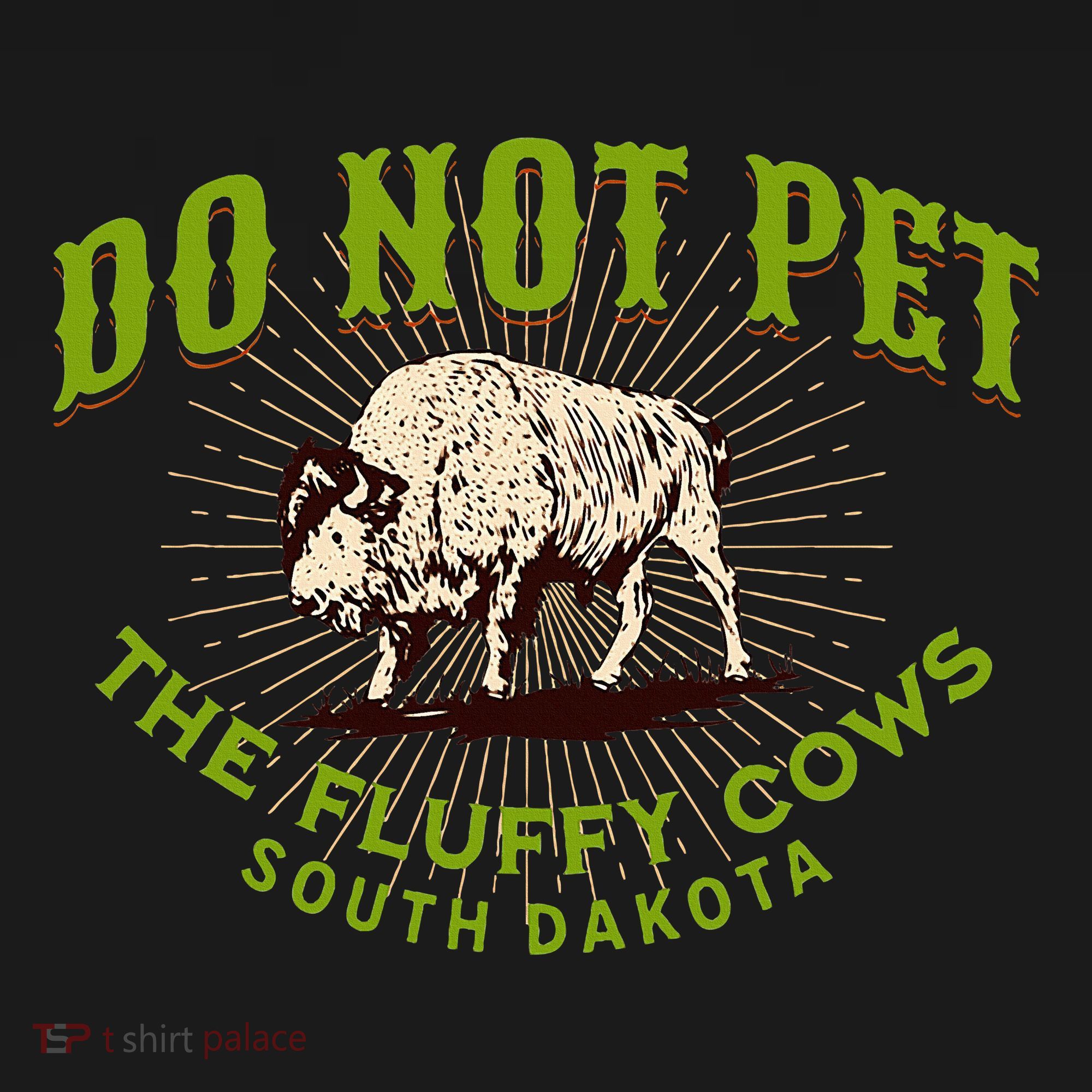 Do Not Pet The Fluffy Cows South Dakota Quote Funny Bison Coaster