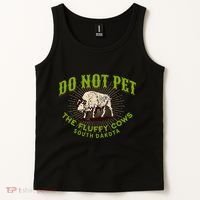 Do Not Pet The Fluffy Cows South Dakota Quote Funny Bison Tank Top thumb 2