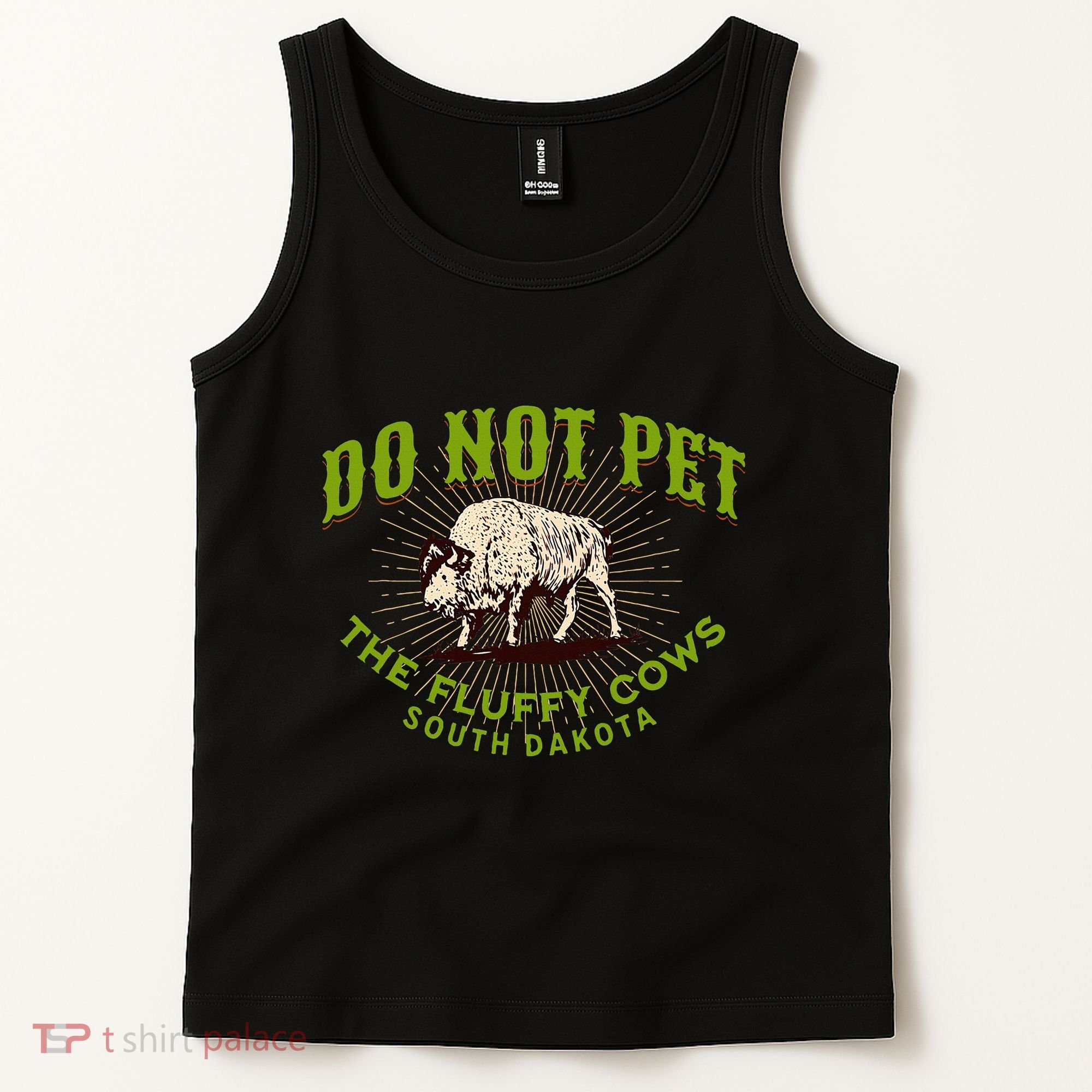 Do Not Pet The Fluffy Cows South Dakota Quote Funny Bison Tank Top