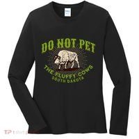 Do Not Pet The Fluffy Cows South Dakota Quote Funny Bison Women's Long Sleeve Shirt thumb 0