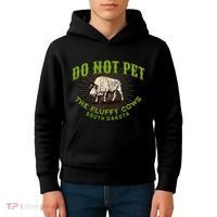 Do Not Pet The Fluffy Cows South Dakota Quote Funny Bison Kids Hoodie thumb 4