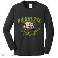 Do Not Pet The Fluffy Cows South Dakota Quote Funny Bison Kids Long Sleeve Shirt thumb 0