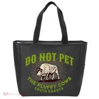 Do Not Pet The Fluffy Cows South Dakota Quote Funny Bison Tote Bag thumb 0