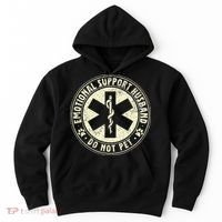 Do Not Pet Emotional Support Husband Funny Fathers Day Hoodie thumb 0