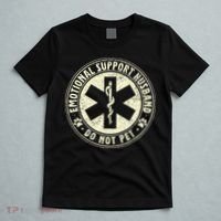 Do Not Pet Emotional Support Husband Funny Fathers Day T-Shirt thumb 5