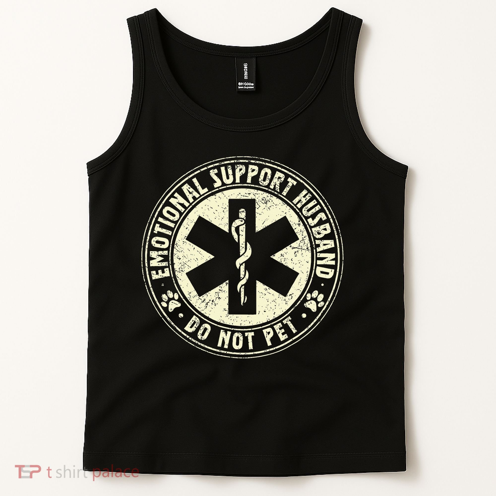 Do Not Pet Emotional Support Husband Funny Fathers Day Tank Top