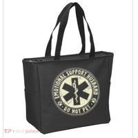 Do Not Pet Emotional Support Husband Funny Fathers Day Tote Bag thumb 2