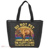 Do Not Pet The Fluffy Cows Bison Yellowstone National Park Tote Bag thumb 0
