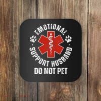 Do Not Pet Emotional Support Husband Funny Coaster thumb 0