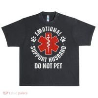 Do Not Pet Emotional Support Husband Funny Urban Oversized Heavyweight T-Shirt thumb 0