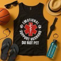 Do Not Pet Emotional Support Husband Funny Tank Top thumb 4