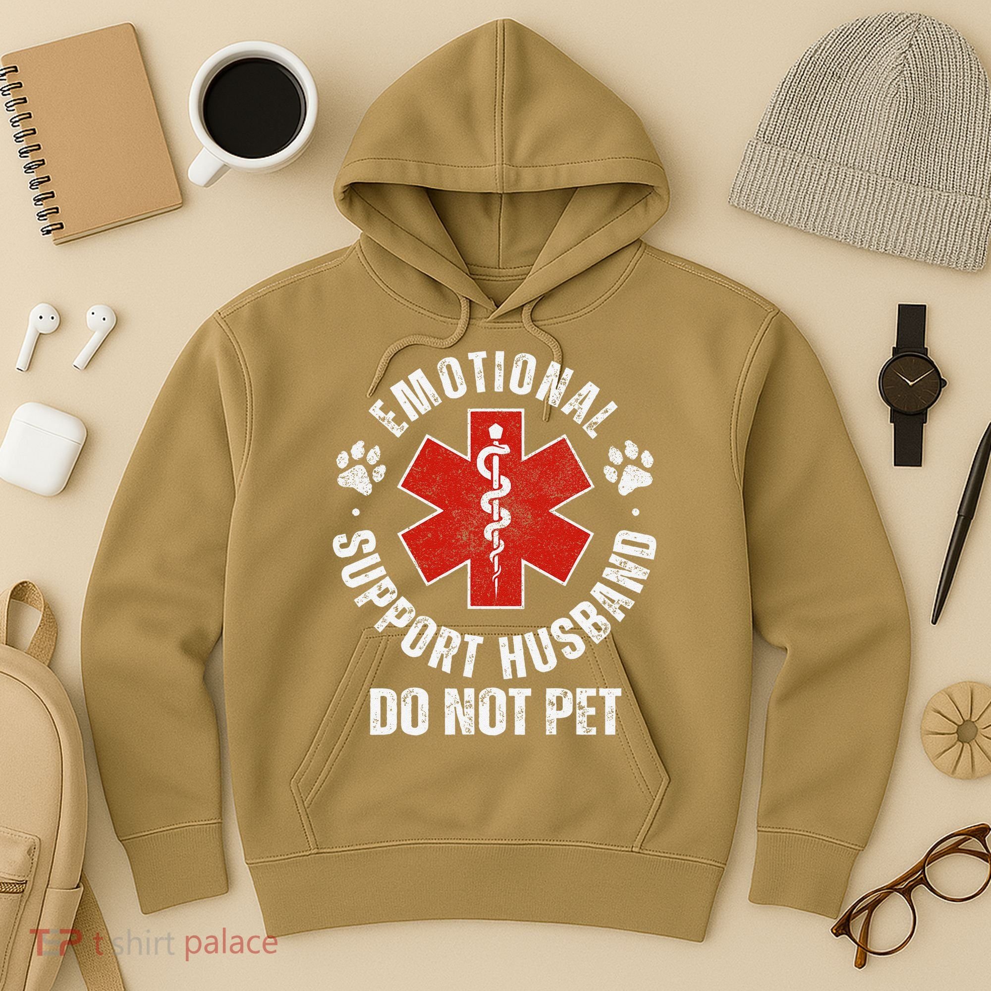 Do Not Pet Emotional Support Husband Funny Hoodie
