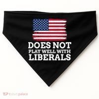 Does Not Play Well With Liberals Gift USA-Made Doggie Bandana thumb 0
