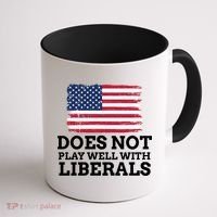 Does Not Play Well With Liberals Gift Coffee Mug thumb 1