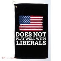 Does Not Play Well With Liberals Gift Golf Towel thumb 0