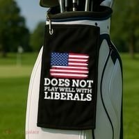 Does Not Play Well With Liberals Gift Golf Towel thumb 2