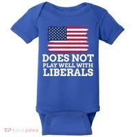 Does Not Play Well With Liberals Gift Baby Bodysuit thumb 0