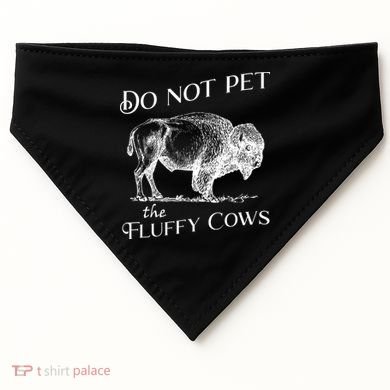 Do Not Pet The Fluffy Cows American Bison Vintage USA-Made Doggie Bandana