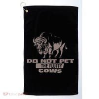 Do Not Pet The Fluffy Cows Golf Towel thumb 0