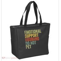 Do Not Pet Emotional Support Husband Funny Tote Bag thumb 2