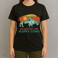 Do Not Pet The Fluffy Cows Funny Bison National Park T-Shirt thumb 4