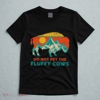 Do Not Pet The Fluffy Cows Funny Bison National Park T-Shirt thumb 5