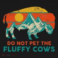 Do Not Pet The Fluffy Cows Funny Bison National Park Women's Hoodie thumb 2