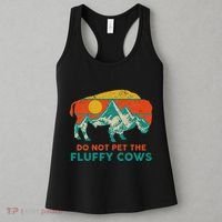 Do Not Pet The Fluffy Cows Funny Bison National Park Women's Tank Top thumb 3